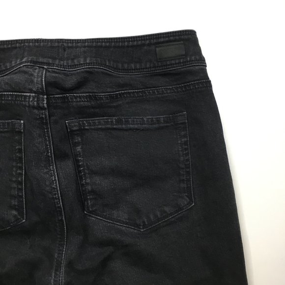 PAIGE Premium Denim Riot Wash Hoxton Ankle Peg Belted Raw Edge Hem Jeans - Picture 12 of 15